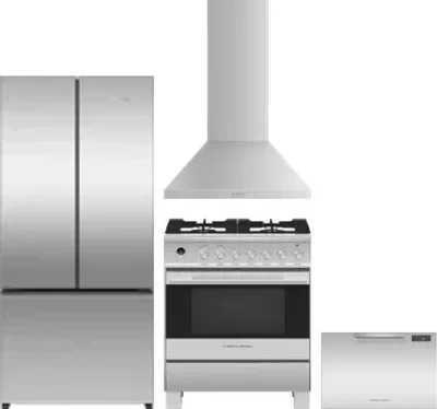 4 Piece Package Includes Refrigerator, Range, Hood And Dishwasher